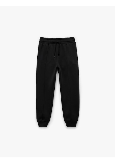 Koton Şardonlu Cepli Jogger Eşofman Altı Siyah 7wkb40015tk