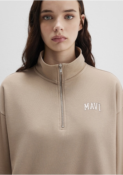 Mavi - Mavi Logo Baskılı Kahverengi Sweatshirt 1s10179-70344 Kahverengi