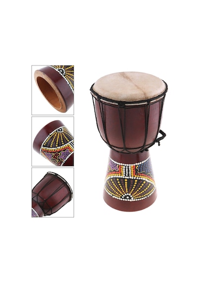 Djembe Davul Darbuka Renkli Afrika El Yapımı 30cm Çocuk Bongo Kon