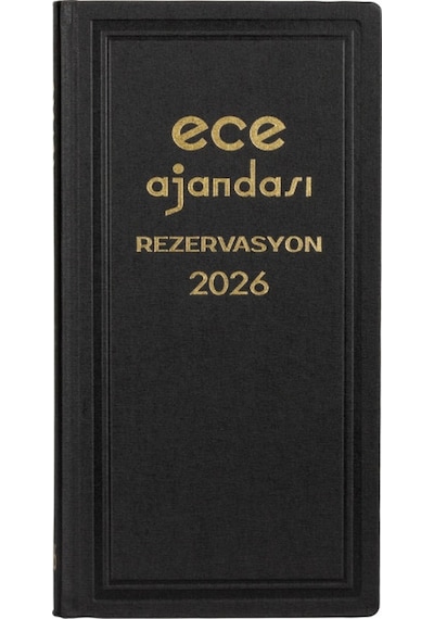 Ece Ajandası Avrasya Rezervasyon 2026 - Tarihli Randevu Takip Rezervasyon Ajandası 17x33 Siyah