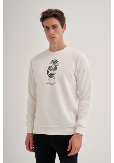Cazador 5062 Erkek 3 İplik Sweatshirt Ekru