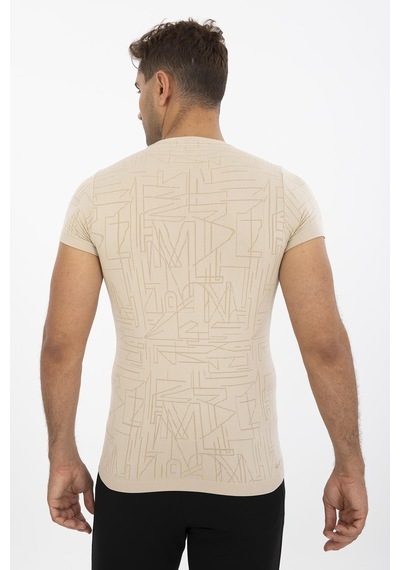 Maraton Active Slimfit Erkek Bisiklet Yaka Kısa Kol Koşu Kil Rengi T-Shirt 821075-Kil Rengi