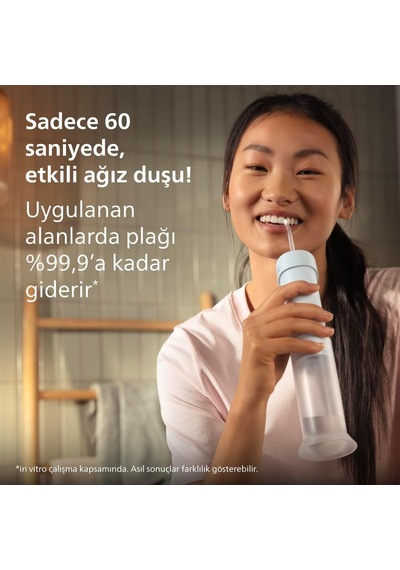Kompakt Ağız Duşu, 3 Modlu, 200ml Su Hazneli, Usb Şarjlı, 360 Başlık, Titreşim Ve Hassas Temizlik, Hx3333/24