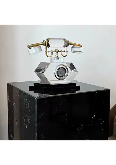 Antika Telefon Tasarım Cam Masaüstü Aksesuarı,eskitme Gold Lüks Ofis Masası Aksesuarı