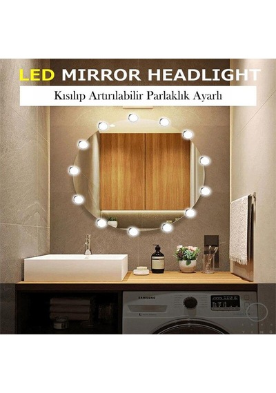 Trendpoint 10Ledli Usbli Makyaj Aynası Lambası Banyo Ciltbakım De