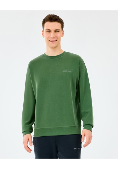 Skechers M Loose Crewneck Sweatshirt Erkek Haki Sweatshirt S2510041-4255 Haki