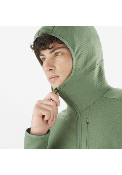 Salomon Essentıal Lıghtwarm Erkek Kapüşonlu Polar Laurel Wreath Lc2111800 Yeşil