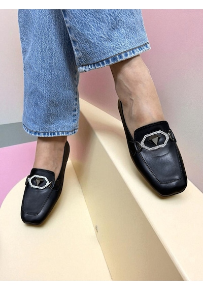 Aska Shoes Günlük Tokalı Babet 2025aska007 Siyah