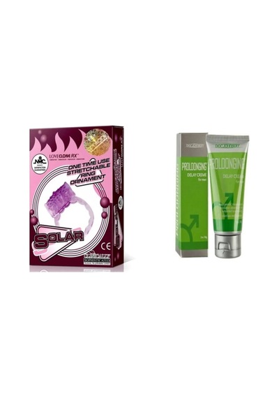 Süper Doc Johnson Proloonging Krem + Solar Halka Set