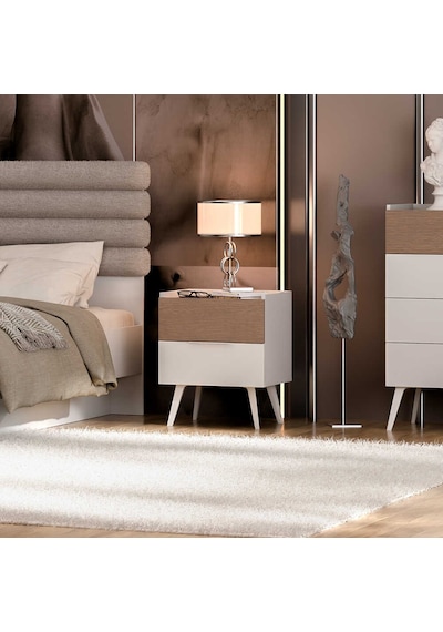 Milano 2 Çekmeceli Komodin - Vizon/zebra 50x62x44 Cm