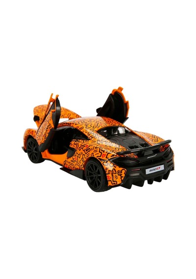 1:32 Sesli Ve Işıklı Rmz Hobby Keith Haring Serisi Die Cast Çek Bırak Model Araba - Turuncu Mclaren