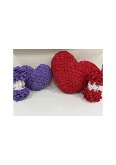 Kalp Yastık Puffy Malzemesi 2 Adet Puffy 216 Sarı Ve 200 Gr. Boncuk Elyaf Seti