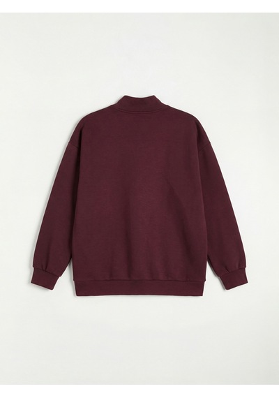 Lcw Modest Mürdüm Dik Yaka Oversize Kadın Sweatshirt