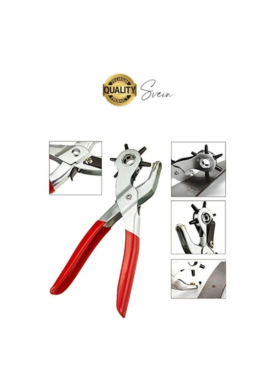6 Uçlu Kemer Ve Deri Delme Delici Aleti Ergonomik Saplı Metal Çelik Delgeç Hızlı Pratik Kolay Zımba