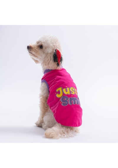 Fuchsia-fuşya Just Smile Tişört Kedi Köpek Tişörtü-kedi Köpek Kıyafeti Fuchsia-fuşya Just Smile Tişört Kedi Köpek Tişörtü-kedi Köpek Kıyafeti