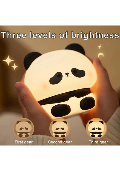 Panda Gece Lambası Yeniden Edilebilir Lamba Hediye Led Silikon Lamba Sevimli Huahua A