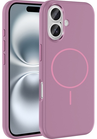 Apple Uyumlu iPhone 16 Kılıf M-safe Şarj Özellikli Metal Kamera Çerçeveli Zore Edi Silikon Kapak Mor