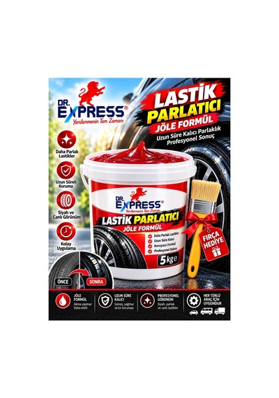 Premium Lastik Reçel Parlatıcı Jöle 5 Kg Parlak Görünüm Uzun Süre Etkili Yeniler Jel Parlatıcı Fırçalı - 928567699