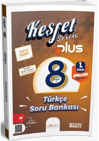 8. Sınıf Keşfet Plus Serisi Türkçe Soru Bankası (1. Dönem)  -  Süleyman Sakcı  -  Günay Yayıncılık