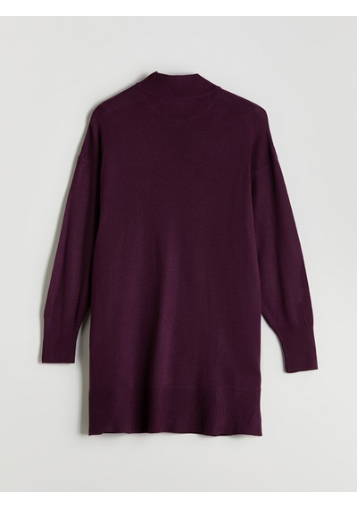 Lcw Modest Mor Dik Yaka Kadın Triko Tunik