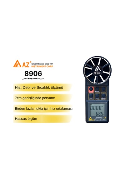 Az 8906 Profesyonel Hava Hızı Ve Hava Debisi Ölçer - 752764146