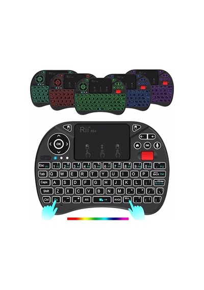 Rgb Işıklı Mini Kablosuz Klavye Touchpad Combo, Bluetooth Ve 2.4g Smart Tv Kumandası Aklby-bsva58