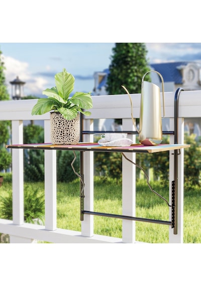 Bino Katlanır Askılı Mutfak Balkon Veranda Masası Çok Renkli
