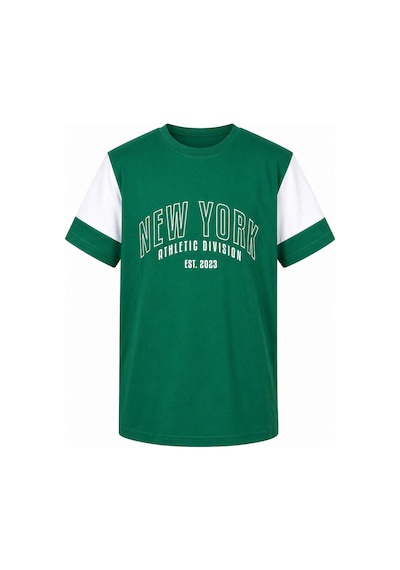 Trender New York Baskı Yeşil Erkek Çocuk T-shirt 8030