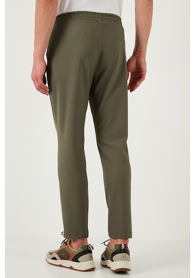 Buratti Streç Regular Fit Normal Bel Düz Paça Jogger Erkek Pantolon Cf25617953 Haki