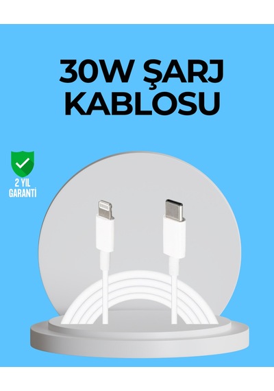 Dayanıklı Tpe Lightning Kablo 30w Hızlı Şarj Ve Veri Transferi -