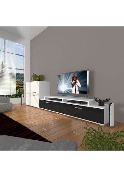 Decoraktiv Ekoflex On Slm Tv Ünitesi Tv Sehpası Beyaz - Siyah