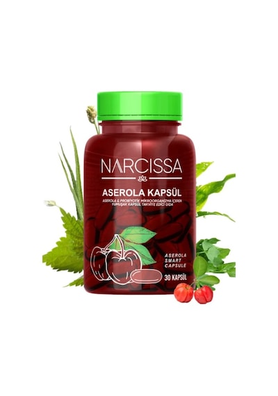 Narcissa Aserola Kapsulü & Probiyotik Mikroorganizma İçeren  30 Kapsül