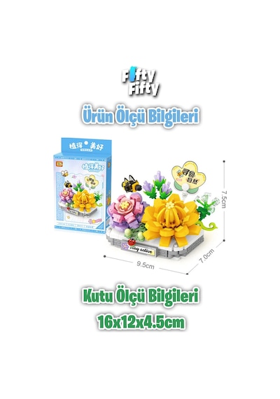 Loz Micro Block Serisi Sevimli Çiçek 390 Parça Oyuncak Yapım Seti Fflz-8832