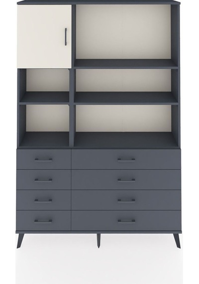 Arges Dolap 7 Raflı 8 Çekmeceli Tek Kapaklı 132x30x195 Antrasit-aytaşı/antrasit Aytası/antrasıt Arges Dolap 7 Raflı 8 Çekmeceli Tek Kapaklı 132x30x195 Antrasit-aytaşı/antrasit Aytası/antrasıt