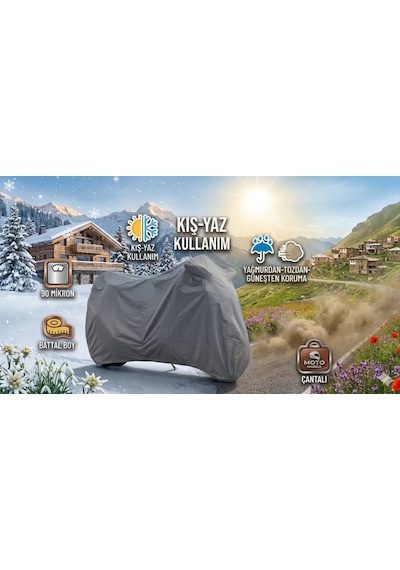Sym Joyride İle Uyumlu Dört Mevsim Tam Koruma Premium Motosiklet Brandası