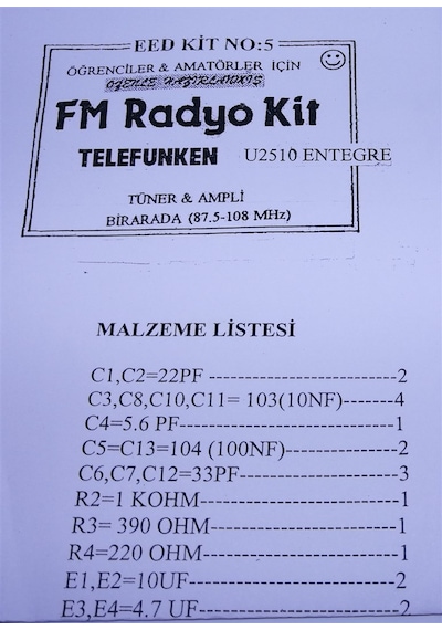 Fm Radyo Devresi Fujıa Marka Monteli