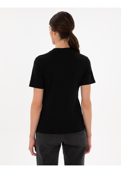 Pierre Cardin Kadın Siyah Tişört 50302474-vr046