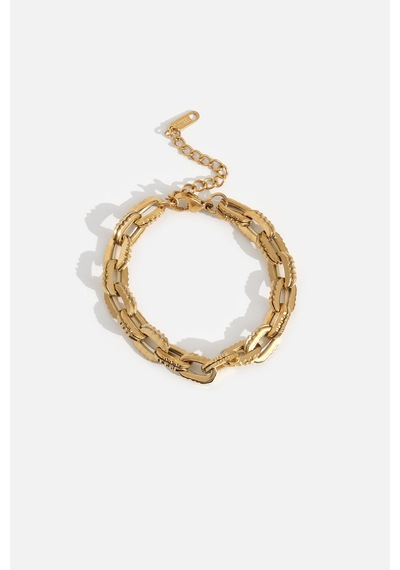Oval Halkalı Bileklik Gold