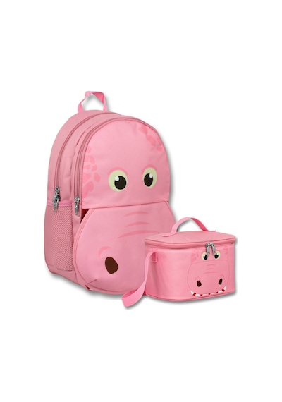 Ümit Çanta Kız Çocuk Pembe Hipopotam Şekilli Okul Çantası+beslenme Çantası Seti - Setumt6030b