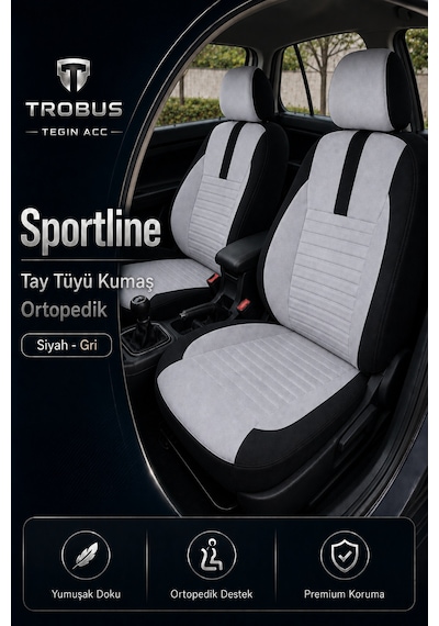 Audi Q2 2016 2017 2018 2019 2020 Uyumlu Sportline Serisi Gri Siyah Oto Koltuk Kılıfı 31827660