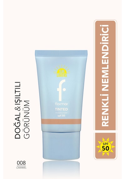 Flormar Sun Lovers Nemlendirici Etkili & Doğal Bitişli Renkli Güneş Koruyucu SPF50 008 Caramel 30 ML