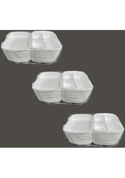 Dağyüce 23/a Tek Kullanımlık Köpük 3 Bölmeli Kapaklı Kase Kutu - 20x24 Cm. - 20 Adetlik 3 Paket