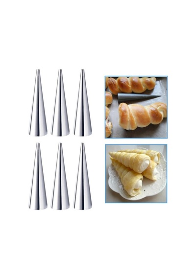 Orret Home 6'li Paslanmaz Çelik Cannoli Kalıbı Krem Rulo, Kruvasan, Külah Ve Hamur Sarma İçin Koni Şekilli Pa Diğer