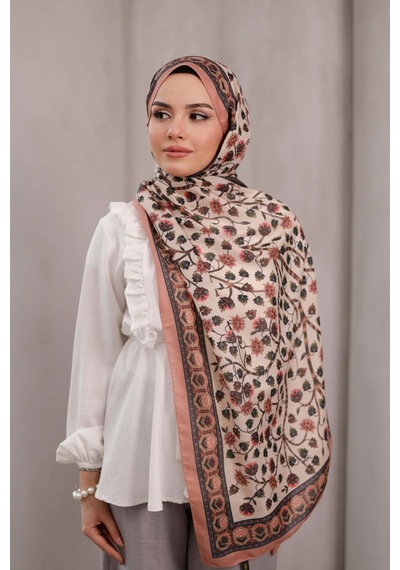 Mimiyum Alya Desen Soft Şal Somon