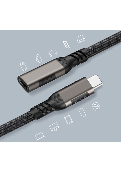 Type-c'den Pd Power Delivery Usb-c 100w Hızlı Şarj Ve 20gbps Veri Aktarımı 1.5metre Uzatma Kablosu