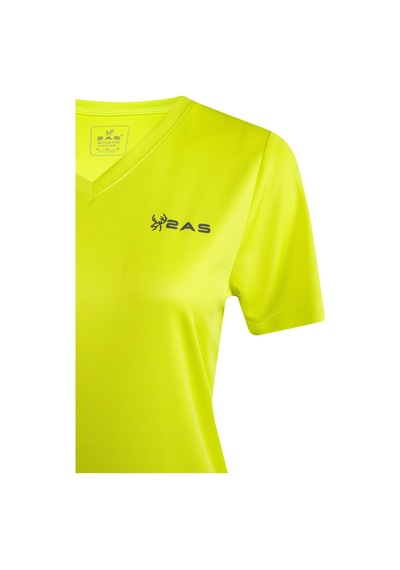 2as Freda V Yaka Kadın Tişört Neon Yeşili 001