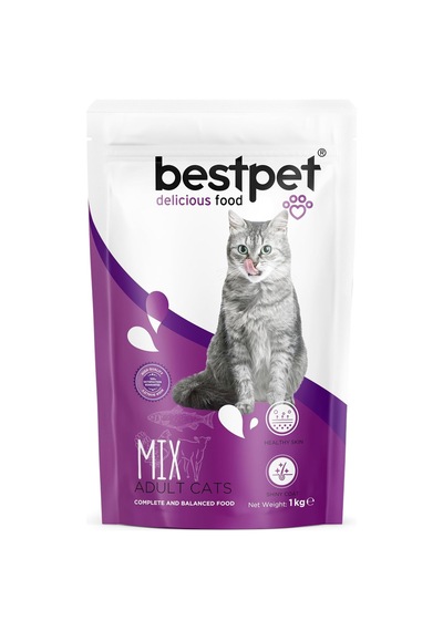 Mix Yetişkin Kediler İçin Tavuk Etli, Kuzu Etli Ve Balıklı Kuru Mama, 1 Kg Diğer