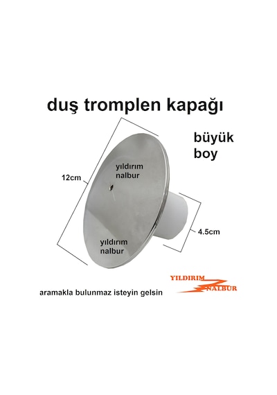 LÜKS DUŞ TEKNESİ SİFONU KAPAK BÜYÜK KAFA DUBLE BOY LÜKS KROM PLAS
