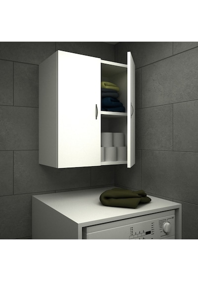 Çamaşır Makinesi Üst Dolabı Mdf Beyaz