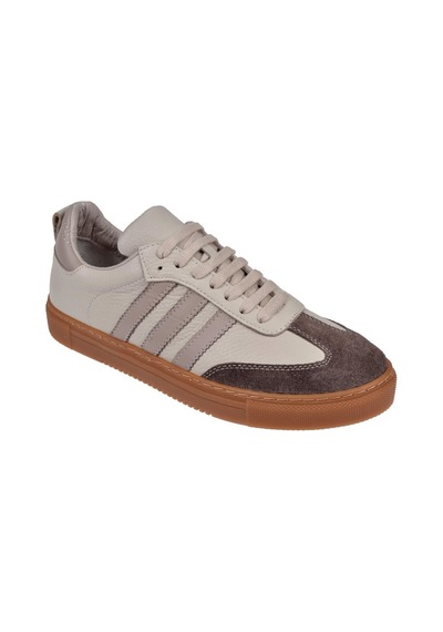 Floor Hakiki Deri Kadın Spor Ayakkabı Sneaker Mak-3020 Vizon Vizon